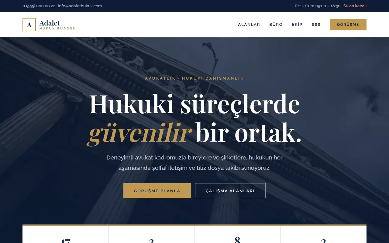 Hukuk Bürosu Web Sitesi — Adalet Hukuk Bürosu